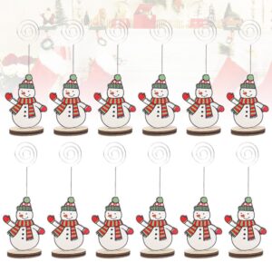 PRETYZOOM 12pcs Christmas Place Card Holder Wire Santa Snowman Photo Stands Table Number Cards Memo Note Clips for Holiday Party Decorations