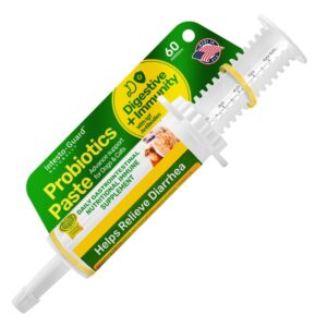 intesto guard probiotics paste 60ml/60cc tube for dogs & cats helps with dog diarrhea, immune supplements, with igy antibodies & made in usa