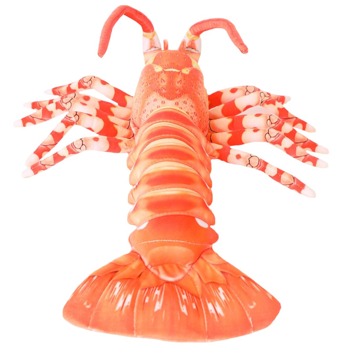 ELAINREN Lifelike Red Australian Lobster Stuffed Toy Realistic Marine Lobster Crab Plush Pillow Soft Simulation Sea Lobster Plushie Ocean Doll Gifts/23.6''