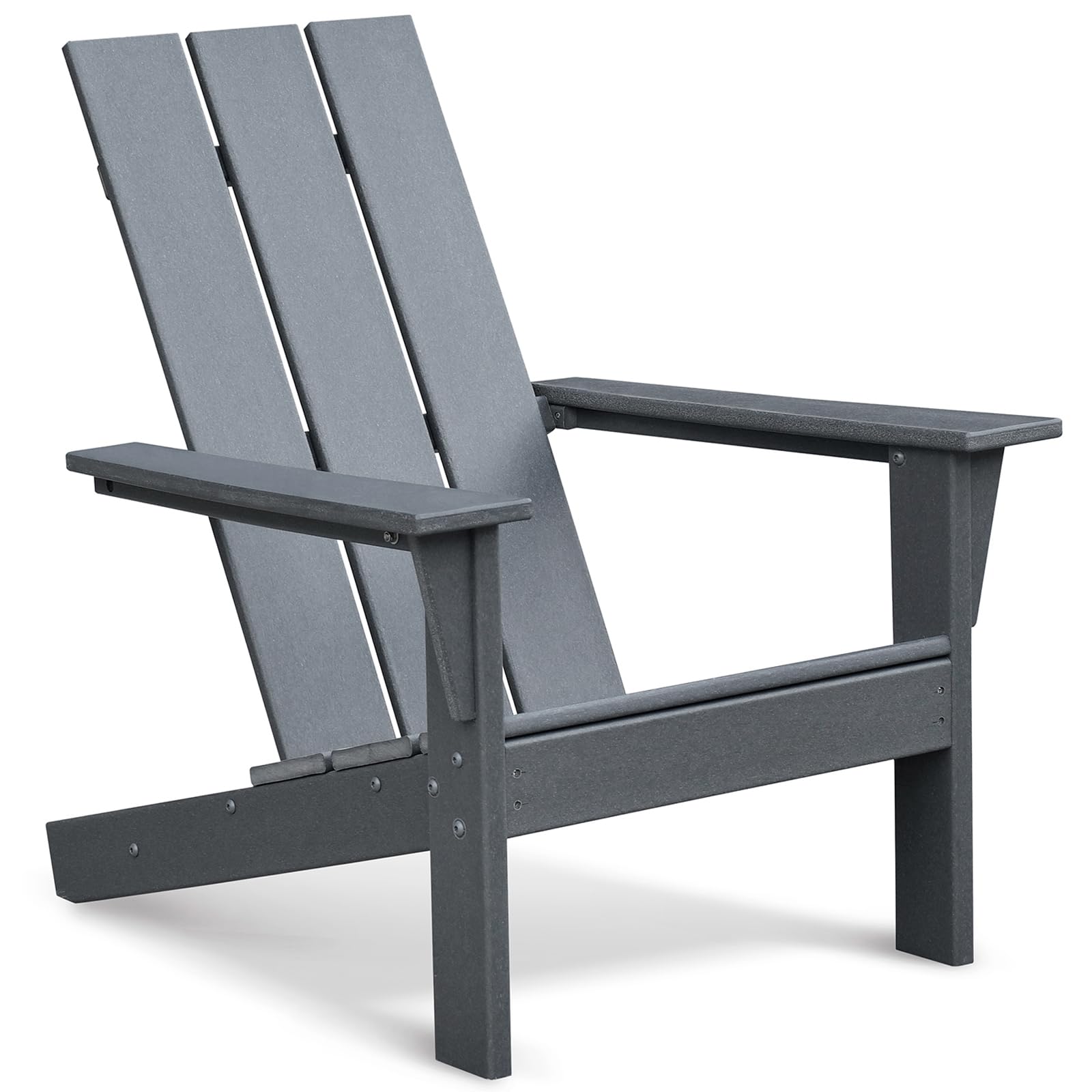 Skypatio Adirondack Chair, All-Weather Patio Fire Pit Chairs High-Density Polyethylene Adirondack Chairs for Porch, Balcony, Garden, Deck, Lawn, Backyard, Grey