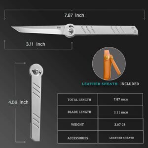 QZL EDC Folding Pocket Knife for Men, Tanto knives Slim Pocket Knife for Women, Folding Gentleman's Knife for Everyday Carry, Outdoor Knife for Camping, Gift for Dad