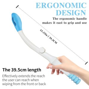 Foldable Toilet Aids for Wiping,15.7"Long Reach Comfort Toilet Wiping Aids Tools,Butt Wiper Self Wipe Assist Toilet Aids Wand,Bathroom Bottom Buddy Wiping Self Assist for Limited Mobility Elderly