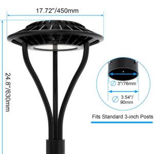 ADUB LED Post Top Light 100W 14,000LM, ETL Listed LED Post Lights Outdoor, 300W LED Flood Light ETL Listed, 42,000LM