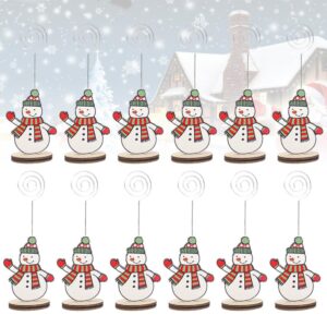 PRETYZOOM 12pcs Christmas Place Card Holder Wire Santa Snowman Photo Stands Table Number Cards Memo Note Clips for Holiday Party Decorations