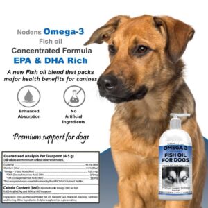 Fish Oil for Dogs Natural Omega 3 Fish Oil Liquid - Dog Skin & Coat Supplement - Dog Fish Oil Supplement for Shedding, Allergy & Itch Relief - Omega 3 Fish Oil Dogs Joints, Immune Support & Digestion