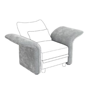 llappuil 1 pair of module armrest for sectional sofa couch with adjustable angle, interchangeable to backrest, chenille, grey