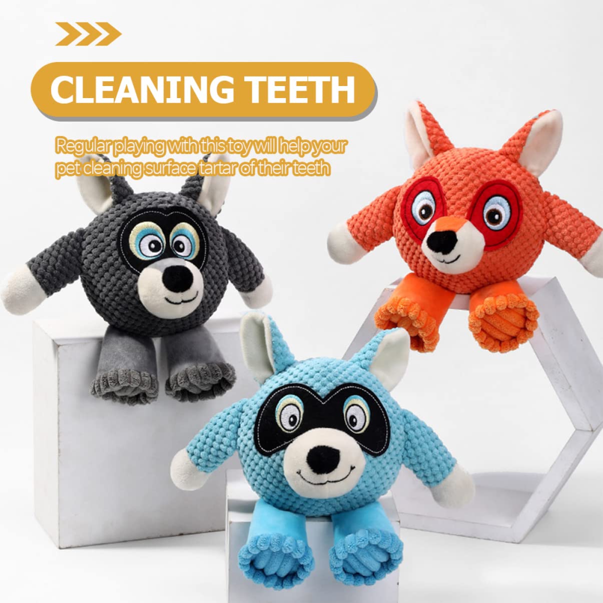 ABOOFAN Sounding Pet Toys Plush Chewing Toy Dogs Training Plush Toy Outdoor Dog Toys Chuck it Balls pet Interactive Toy Dog Squeaky Plush Toys Dogs Training Toy Dog Teething Toy Cute bite