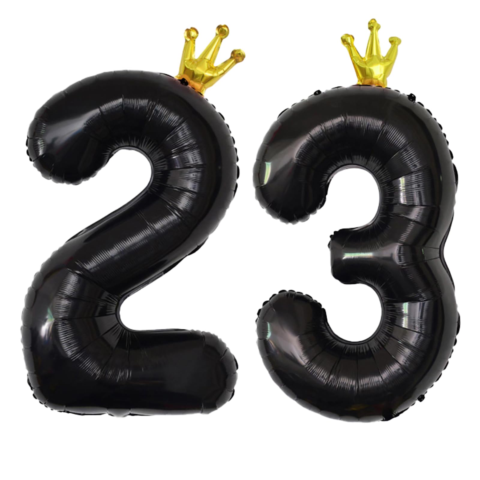 YFHVJTKO 40 Inch Number 23 Black Crown Balloon Set,23th Celebration Decorations for Happy 23th Birthday Party Wedding Bridal Shower Engagement Photo Shoot Anniversary Decoration, Black 23 Balloon