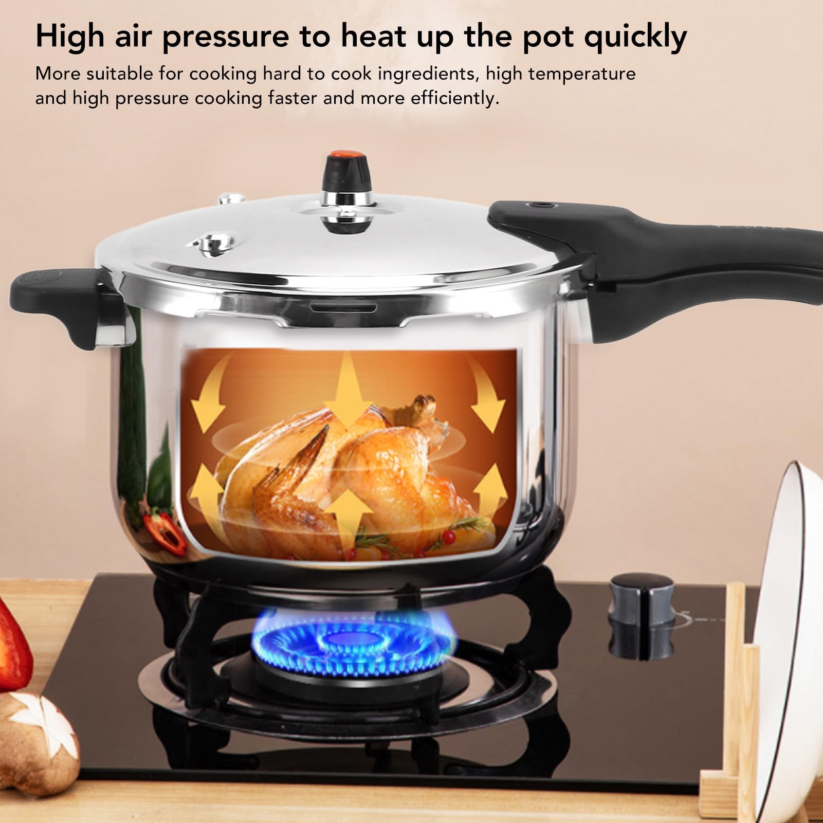 Pressure Cooker, 16 Quart Pressure Canner with Pressure Control Safety Valve, Multiple Safety Systems and Heat Resistant Handles, Stainless Steel Cookware for Can, Soup, Meat