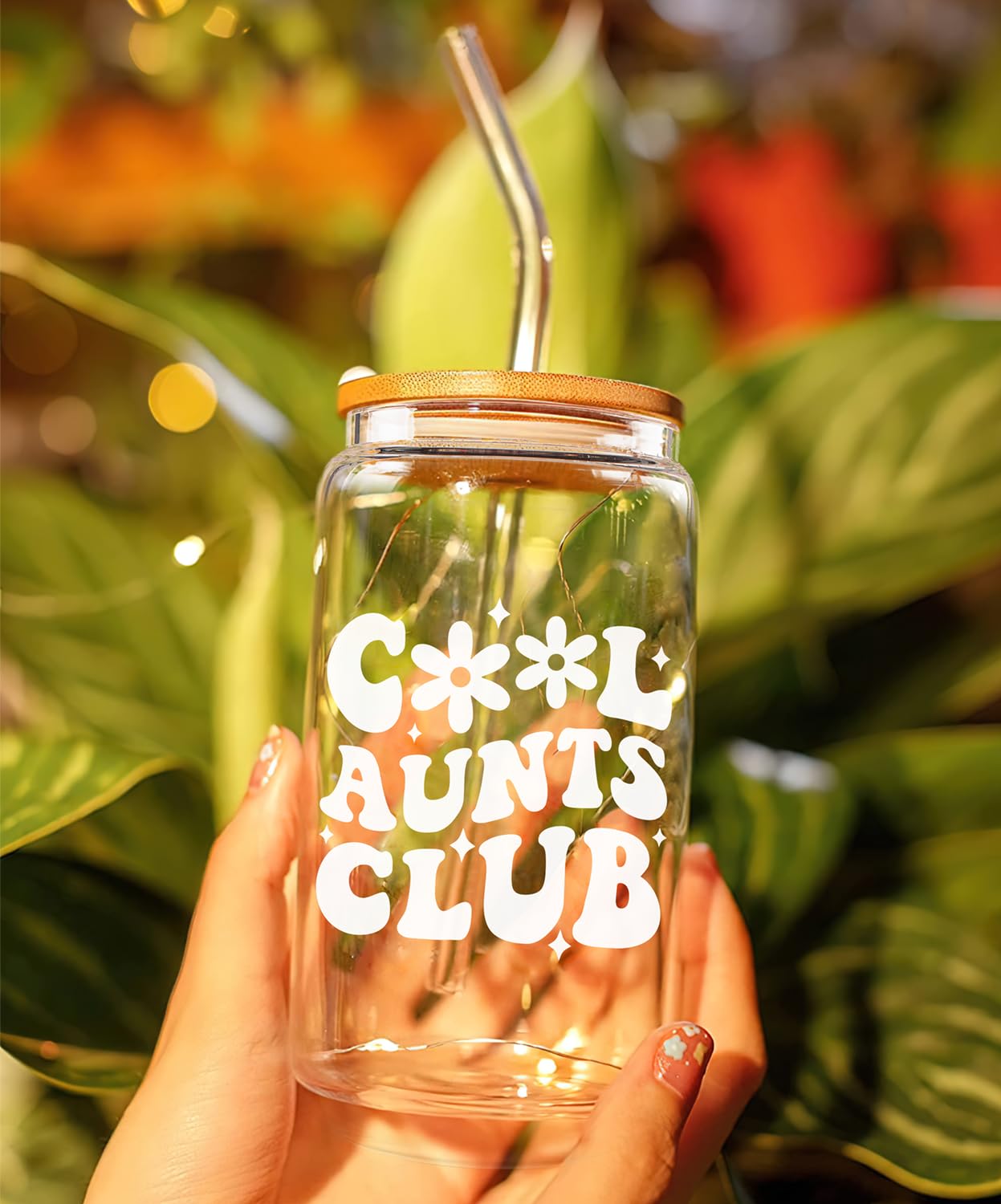 HEXMOZ Aunt Gifts from Niece, Newphew - Auntie Birthday Gifts, Cool Aunt Club, Auntie Era, Best Aunt Ever, Promoted To Aunt, New Aunt, Pregnancy Announcement Ideas - 16oz Glass Cup