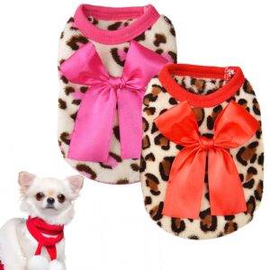 2 Pieces Chihuahua Sweater Dog Sweater for Small Dogs Teacup Dog Clothes for Extra Small Dogs Xmas Pet Puppy Cat Clothing Sweater Warm Winter Clothes Xs