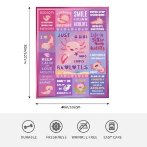 Linxher Axolotl Gifts, Axolotl Blanket, Axolotl Stuff, Axolotl Birthday Gifts, Axolotl Bedding, Axolotl Gifts for Girls, Gifts for Axolotl Lover, Salamander Gifts, Best Axolotl Gifts Blanket 50” x 40”