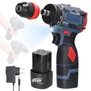 vislone cordless drill 16.8v 2in1 power drill drivers lithium electric screwdriver power tool 45nm torque brushless motor led indicator light with 2pcs 1300mah batteries and charger