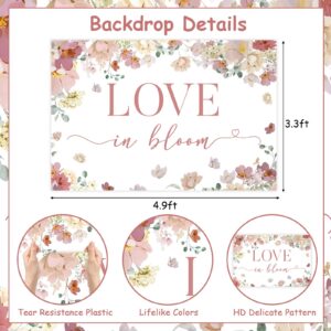 Kreatwow Love in Bloom Bridal Shower Decorations Backdrop Rose Gold Bridal Shower Backdrop Rose Gold Bachelorette Decors Boho Flower Floral Rose Gold Engagement Wedding Bachelorette Party Decorations