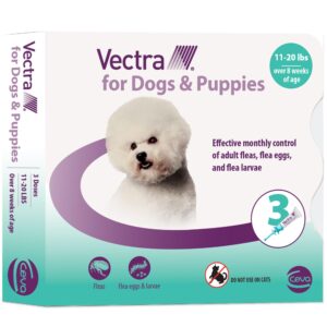 vectra® for dogs & puppies flea treatment & prevention for small dogs (11 – 20 lbs.) 3-month supply