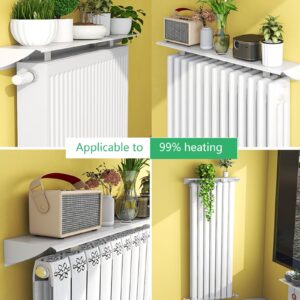 AHDFY White Radiator Shelf,Radiator Shelves,Radiator Floating Shelf,Storage Shelf Vertical Slats,Dustproof Heater Cover,No Drilling Required with Easy to Fit Bracket for Home Office,170cm