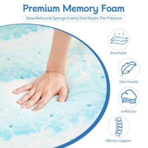 NEWBULIG Mattress Topper Memory Foam, Cooling Gel Infused Mattrespad, Ventilated Bed Cushion for Pressure Relief Back Pain