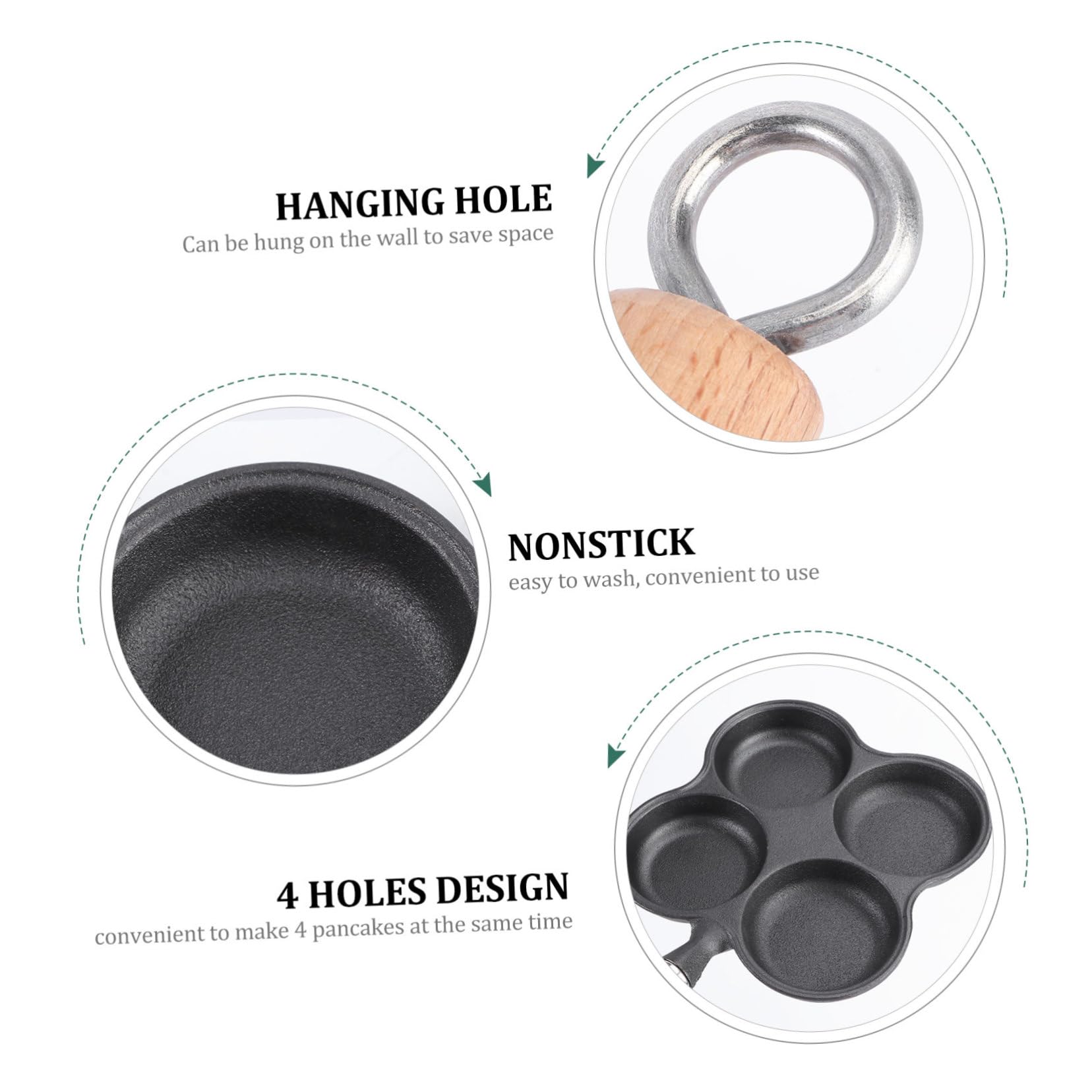 SHOWERORO 1pc Four Hole Omelette Divided Egg Pan Egg Cooker Pan 4 Cup Pancake Pan Egg Cooking Tool Fried Egg Pan Eggs Shaping Mini Stove Non-stick Egg Pan Cast Iron Frying Pan Four Holes