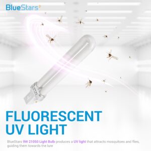 BlueStars Premium Quality 9W 21050 U-Shape 2 Pin Base Replacement UV Light Bulbs for DynaTrap Indoor Trap Models DT3009, DT3019, and DT3039 - Pack of 6