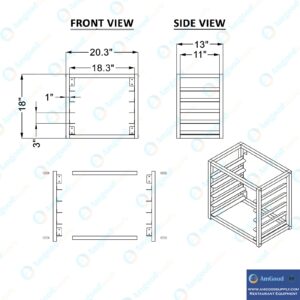 AmGood Wall Mounted Sheet Bun Pan Rack 21″ x 13″ x 18″ | Fits 5 Pans | Aluminium | NSF