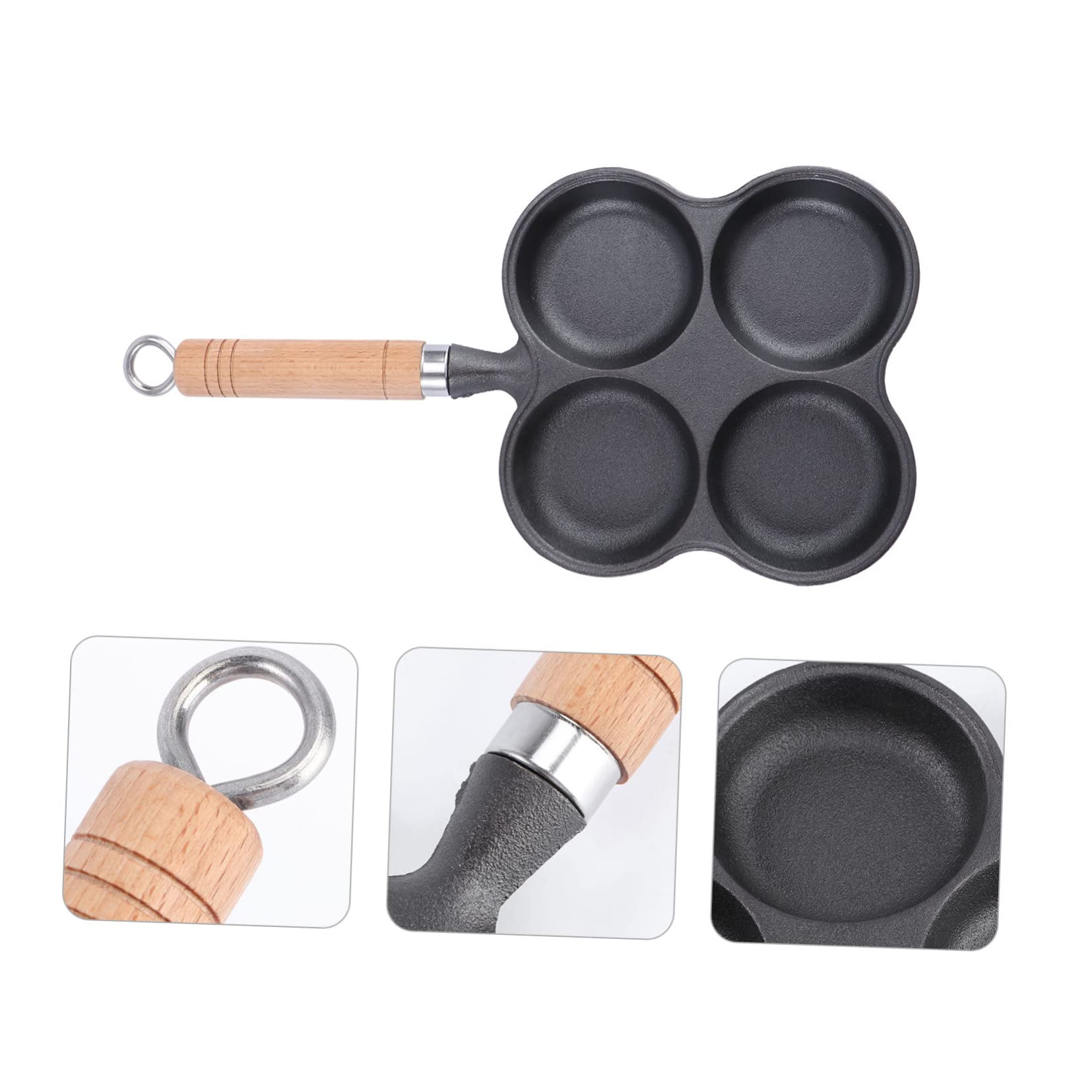 SHOWERORO 1pc Four Hole Omelette Divided Egg Pan Egg Cooker Pan 4 Cup Pancake Pan Egg Cooking Tool Fried Egg Pan Eggs Shaping Mini Stove Non-stick Egg Pan Cast Iron Frying Pan Four Holes