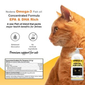 Fish Oil for Cats Natural Omega 3 Fish Oil Liquid for Pets - Cat Shedding Products, Cat Dandruff - Omega 3 Fish Oil for Cats Hairballs - Cat Health Supplies Omega 3 for Cat Vitamins and Supplements