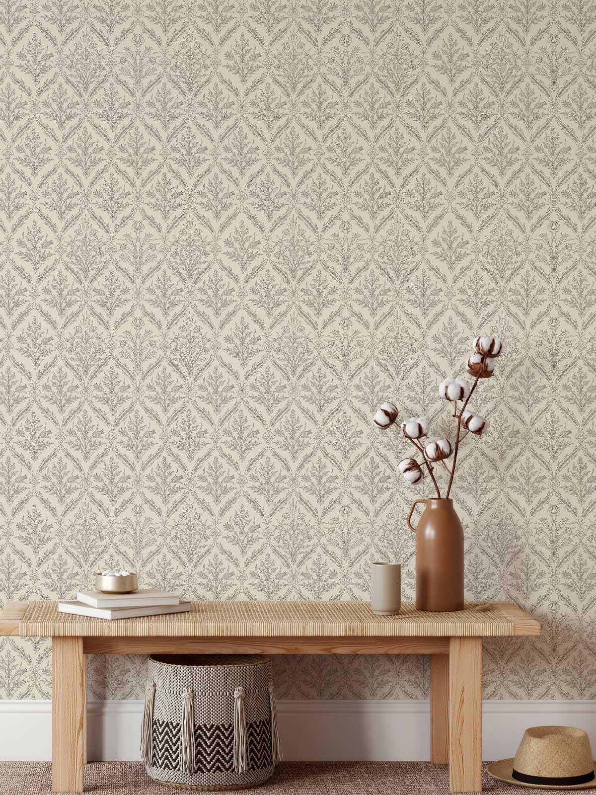 YXTII Boho Wallpaper Peel and Stick Wallpaper Vintage Wallpaper Stick and Peel Damask Wallpaper Self Adhesive Removable Wallpaper for Bedroom Drawers Cabinets