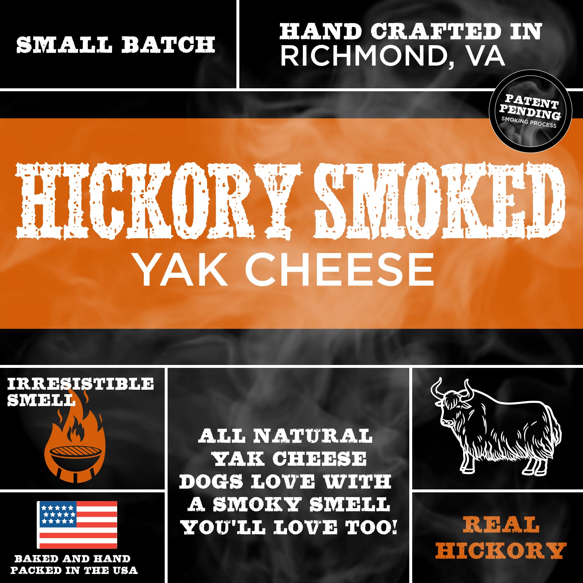 Premium Hickory Smoked 100% Natural Himalayan Yak Cheese for Dogs - No Additives, Lactose Free, Vegetarian Yak Bones for Dogs - Yak Cheese Himalayan Dog Chews Large, Long-Lasting Chews - Large 4 Pack