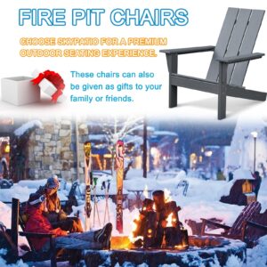 Skypatio Adirondack Chair, All-Weather Patio Fire Pit Chairs High-Density Polyethylene Adirondack Chairs for Porch, Balcony, Garden, Deck, Lawn, Backyard, Grey