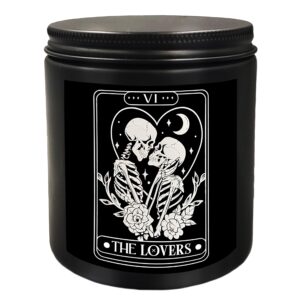 qgfm gothic couple scented candle,gothic valentines skeleton gifts for women men,tarot scented candle,couples gifts for husband and wife,couples gifts for husband and wife - jar candles