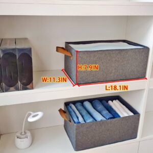 MDybfone Foldable Storage Bin for Shelves,Fabric Storage Basket,Storage Bins Organizer, Storage Boxes for Clothes,Toys,Books,Yarns|Grey