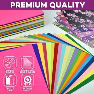 Origami Paper Kit - 50 Projects, 450 Sheets of Colored and Patterned Paper - Hours of Creative Fun for Kids and Adults