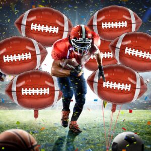 8PCS Football Balloons Garland 24inch Large Foil Mylar Sports Balloons Favors Rugby Balloon Bouquet Arch for Football Graduation Birthday Themed Party Decorations Supplies