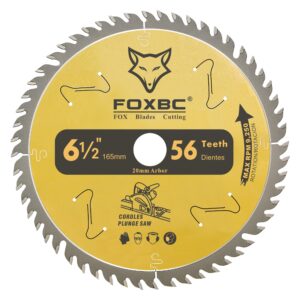 FOXBC 6-1/2" 56T Carbide-Tipped Track Saw Blade Compatible with Makita B-07353 Plunge Circular Saw, Wen CT1065, Compatible with Makita B-57342, Wen BL655 Saw Blade