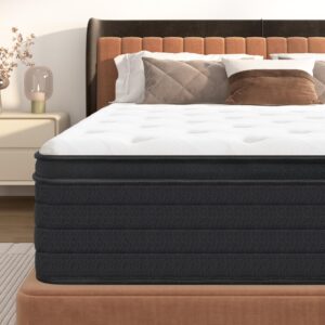 sogessleep full size mattress 10 inch hybrid mattress with gel memory foam, individual pocket spring bed mattress, medium firm mattress for pressure relief, certipur-us & fiberglass free