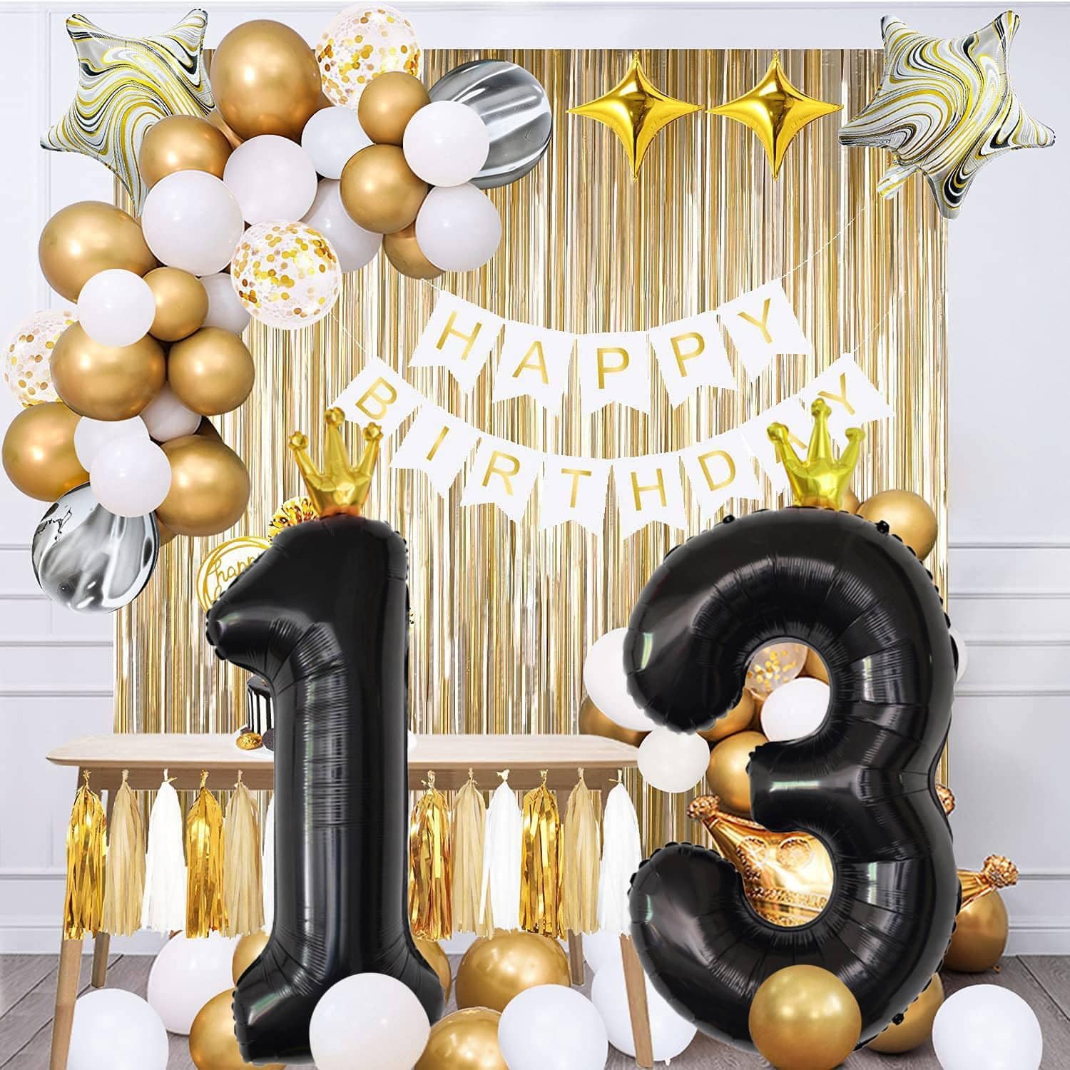 YFHVJTKO 40 Inch Number 23 Black Crown Balloon Set,23th Celebration Decorations for Happy 23th Birthday Party Wedding Bridal Shower Engagement Photo Shoot Anniversary Decoration, Black 23 Balloon