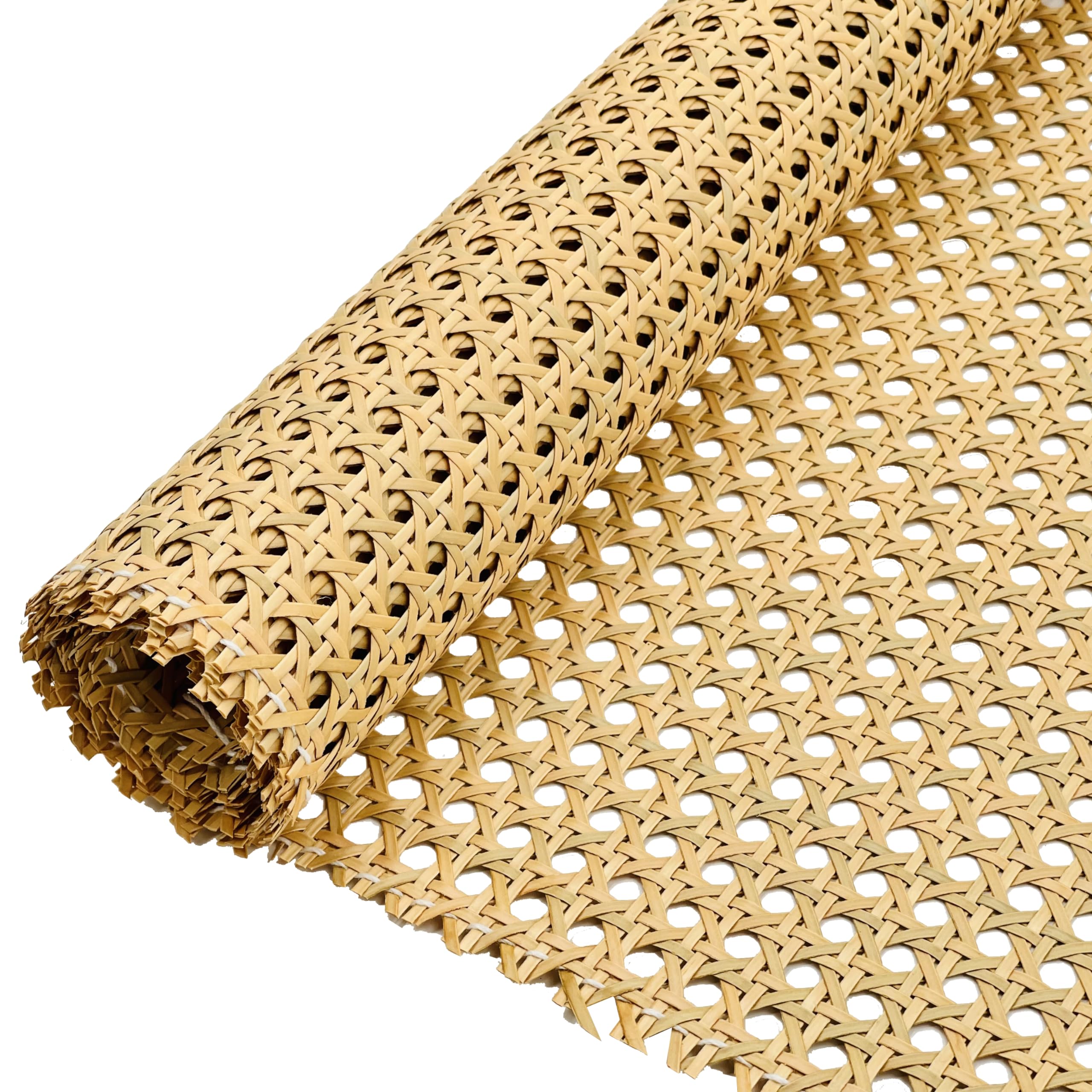 Plastic Rattan Webbing Roll, 24 Inch x 6.6 Feet, Faux Cane Webbing for DIY Home Decor Caning Projects, Pre-Woven Open Mesh for Furniture, Chair, Cabinet, Wardrobe, Ceiling, Room Divider, Light Shade