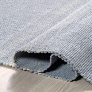 Rugs USA x Lauren Liess Bergamot Striped Cotton Area Rug, 3x5, Blue Grey