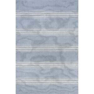 Rugs USA x Lauren Liess Bergamot Striped Cotton Area Rug, 3x5, Blue Grey