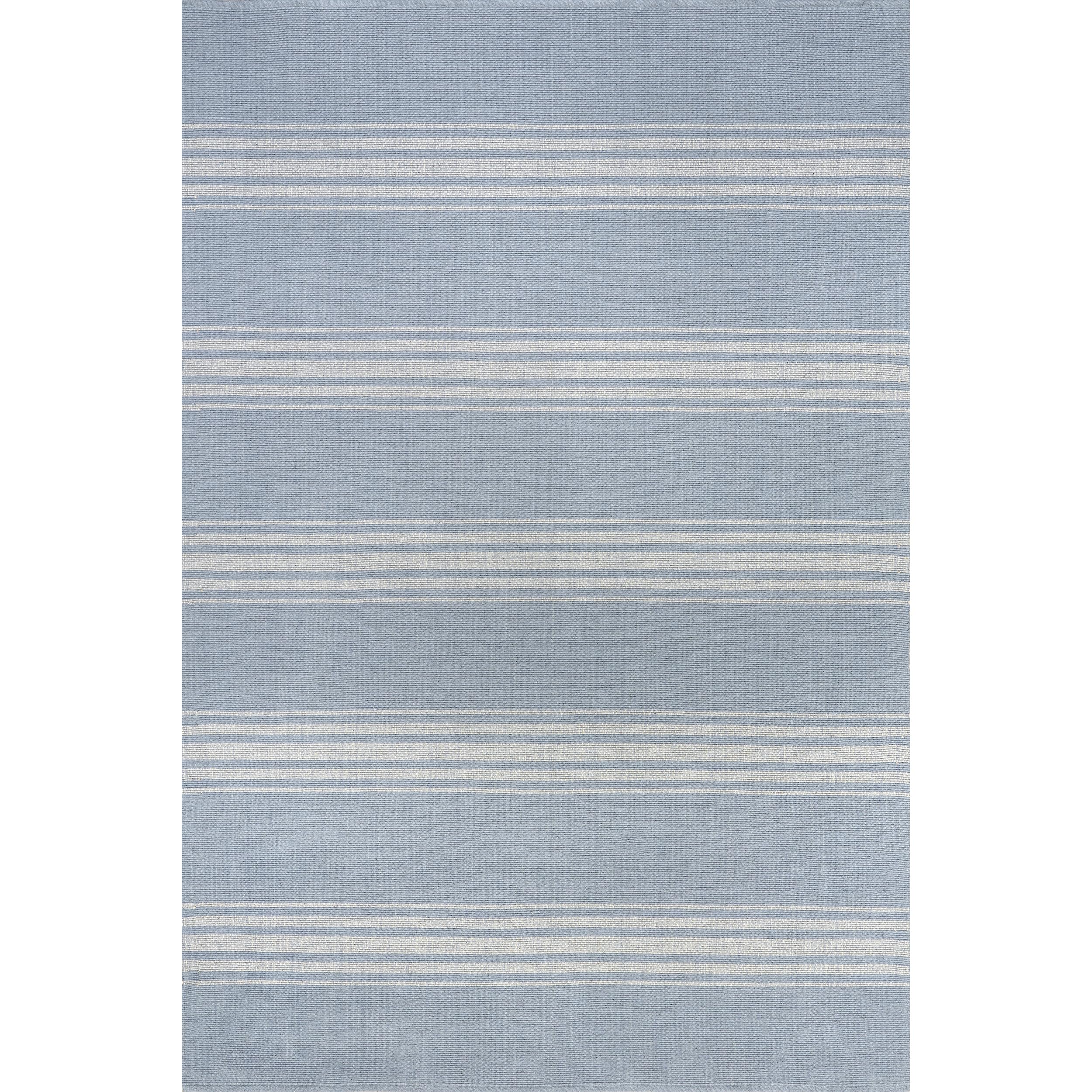 Rugs USA x Lauren Liess Bergamot Striped Cotton Area Rug, 3x5, Blue Grey