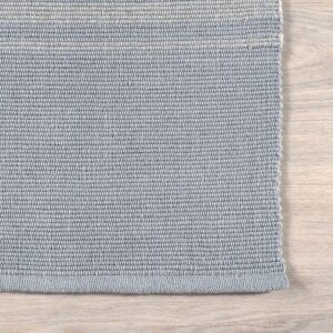 Rugs USA x Lauren Liess Bergamot Striped Cotton Area Rug, 3x5, Blue Grey