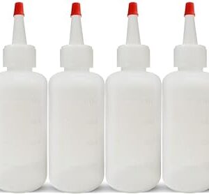 FIXSURE Plastic Squeeze Bottles with Red Tip Cap, 4 Oz Squirt Bottle For Ketchup, BBQ, Sauces, Syrup, Condiments, Oil, Pancake, Cookie Decorating, Dressings, Travel, Camping, Lab, Arts and Crafts (1)