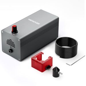 woxcker air assist 30l/min adjustable air assist pump kit for cutting and engravers, removes smoke and dust/reduces surface temperature/protects module, suitable for most engravers