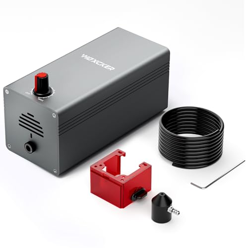 Woxcker Air Assist 30L/min Adjustable Air Assist Pump Kit for Cutting and Engravers, Removes Smoke and Dust/Reduces Surface Temperature/Protects Module, Suitable for Most Engravers