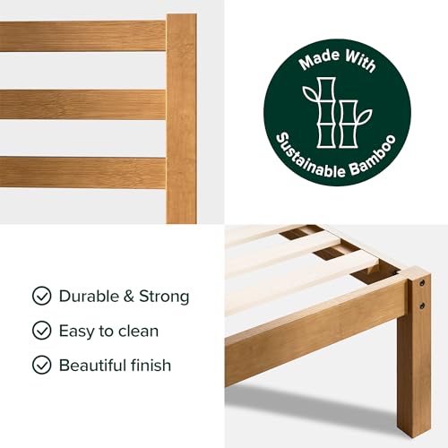 Zinus Leah Bamboo Platform Bed Frame, No Box Spring Needed, Wood Slat Support, Easy Assembly, Twin