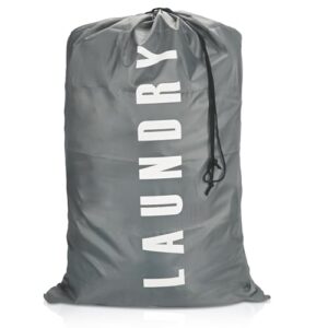 laundry bag - locking drawstring clos.xl travel laundry bag, machine washable dirty clothes organizer, large enough to hold 4 loads of laundry, easy fit a laundry hamper or basket （gray，4" x 36")