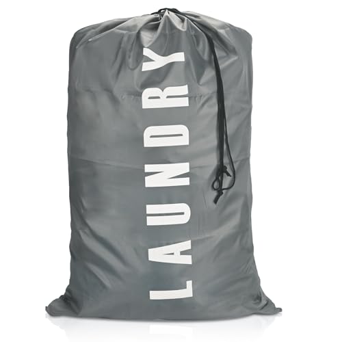 Laundry Bag - Locking Drawstring Clos.XL Travel Laundry Bag, Machine Washable Dirty Clothes Organizer, Large Enough to Hold 4 Loads of Laundry, Easy Fit a Laundry Hamper or Basket （gray，4" x 36")