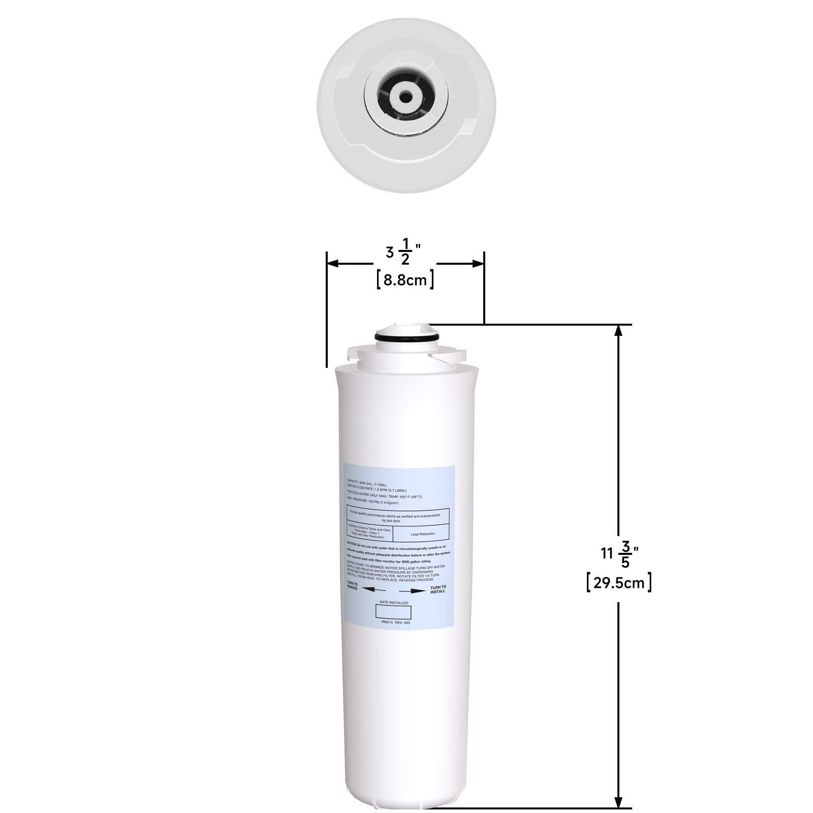 KrohneTec Filter Replacement for Elkay 51300C EWF3000 (No Chip - 1 Pack)