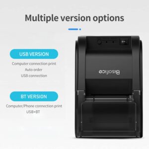 Sunydog Thermal Receipt Printer,Desktop 58mm Thermal Receipt Printer Wireless Barcode Printer USB+BT Connections with 1 Roll Paper Inside Support ESC Connecting Compatible with Windows Android iOS