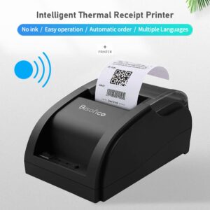 Sunydog Thermal Receipt Printer,Desktop 58mm Thermal Receipt Printer Wireless Barcode Printer USB+BT Connections with 1 Roll Paper Inside Support ESC Connecting Compatible with Windows Android iOS